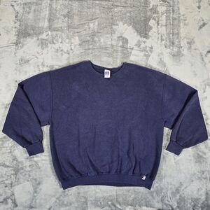 Vintage Russell Athletic Men's Navy Pullover Sweater Size XL